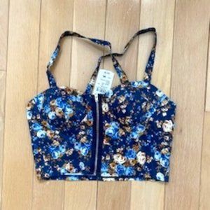 Windsor Blue Crop Top Size Small